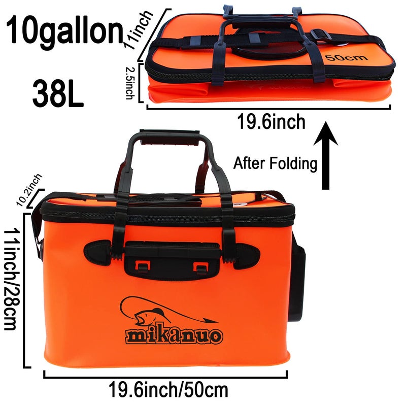 Sunglow Foldable Fishing Bucket - Multi-Functional EVA Bag for Outdoor, Live Fish Lures and Protection, 10GAL/8GAL/6GAL/4.8GAL/3GAL Live Fish Container - Image 2